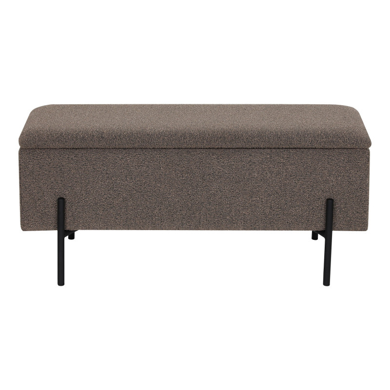 Banc coffre bouclette marron pieds métal 95 cm Watford House Nordic - 3