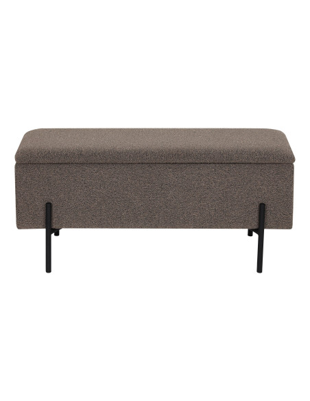 Banc coffre bouclette marron pieds métal 95 cm Watford House Nordic - 3