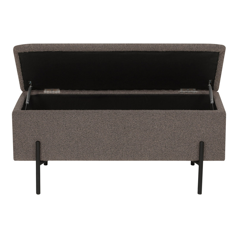 Banc coffre bouclette marron pieds métal 95 cm Watford House Nordic - 5