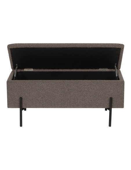 Banc coffre bouclette marron pieds métal 95 cm Watford House Nordic - 5