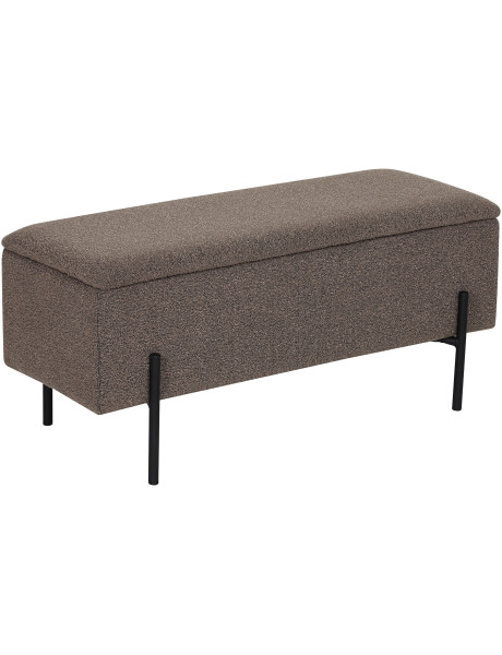 Banc coffre bouclette marron pieds métal 95 cm Watford House Nordic - 1