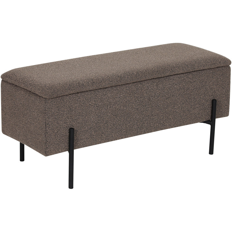 Banc coffre bouclette marron pieds métal 95 cm Watford House Nordic - 1