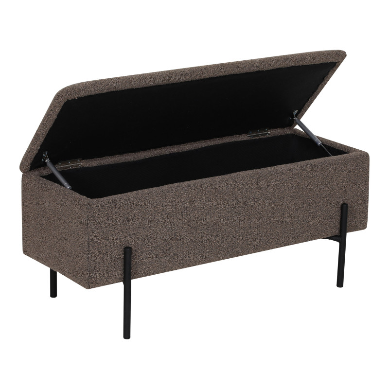 Banc coffre bouclette marron pieds métal 95 cm Watford House Nordic - 4