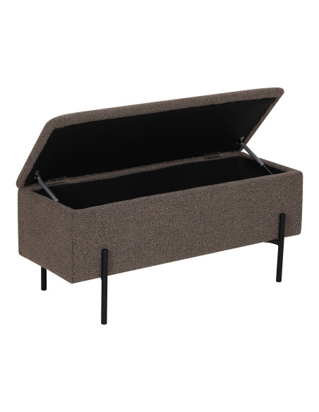 Banc coffre bouclette marron pieds métal 95 cm Watford House Nordic - 4