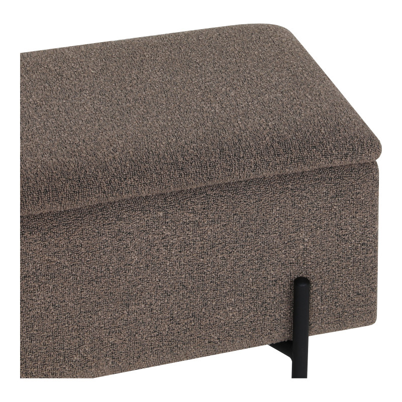 Banc coffre bouclette marron pieds métal 95 cm Watford House Nordic - 7