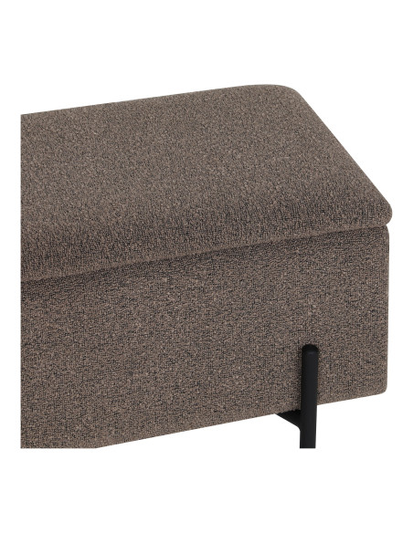 Banc coffre bouclette marron pieds métal 95 cm Watford House Nordic - 7