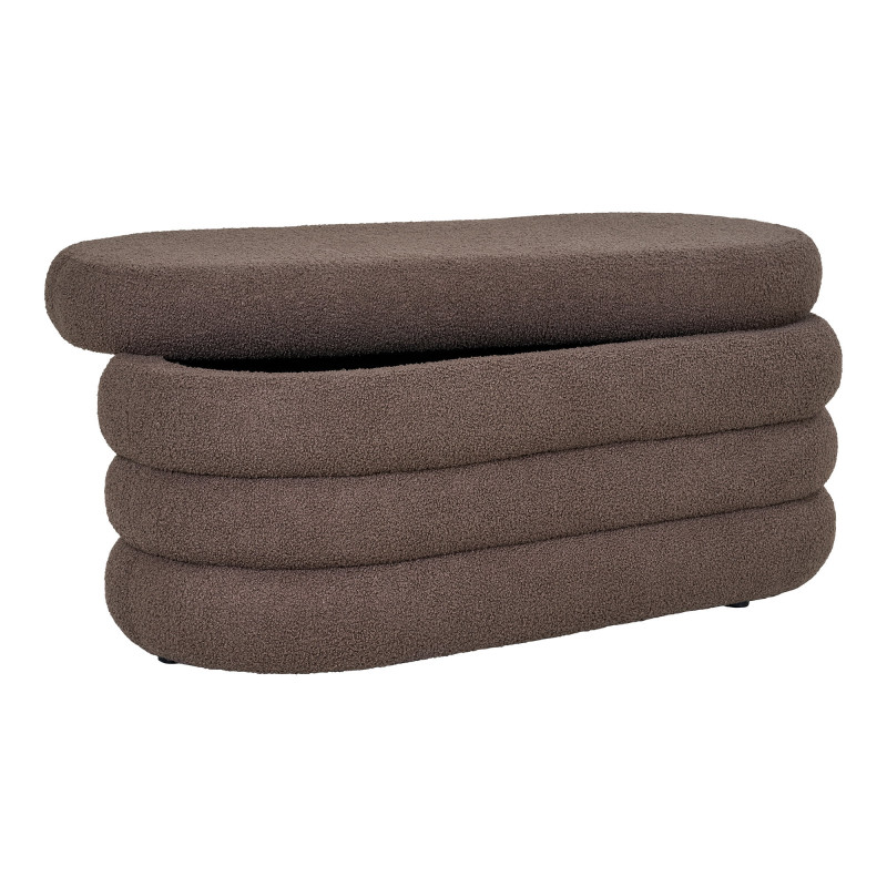 Banc coffre bouclette marron 103 cm Dartford House Nordic - 5