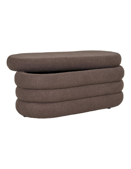 Banc coffre bouclette marron 103 cm Dartford House Nordic - 5