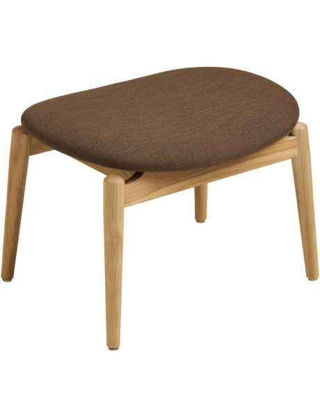 Repose-pieds chêne naturel tissu marron Olvera House Nordic - 1