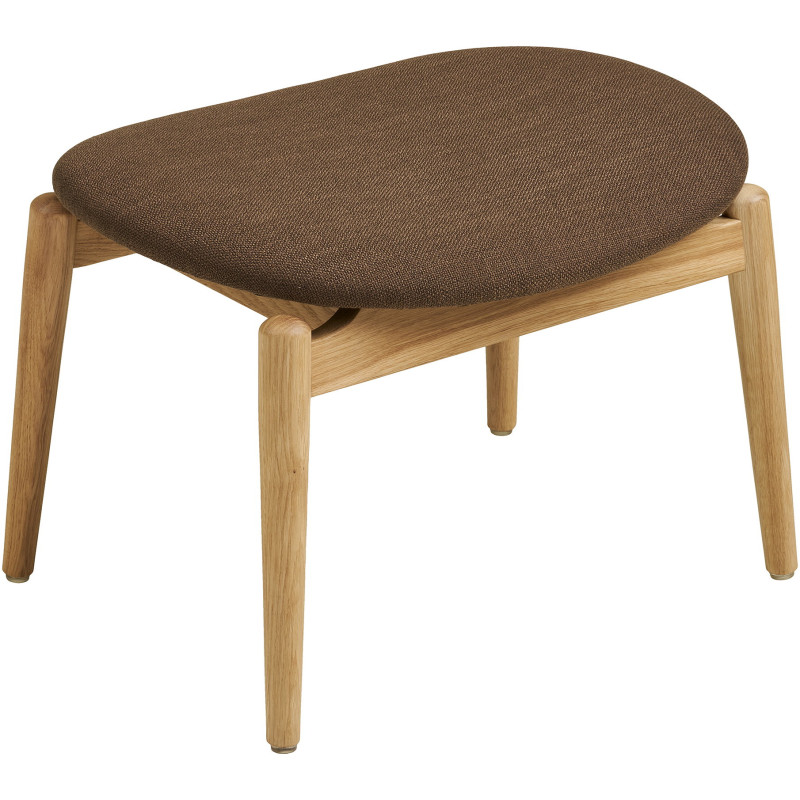Repose-pieds chêne naturel tissu marron Olvera House Nordic - 1