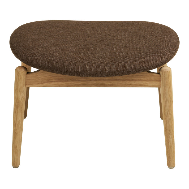 Repose-pieds chêne naturel tissu marron Olvera House Nordic - 3