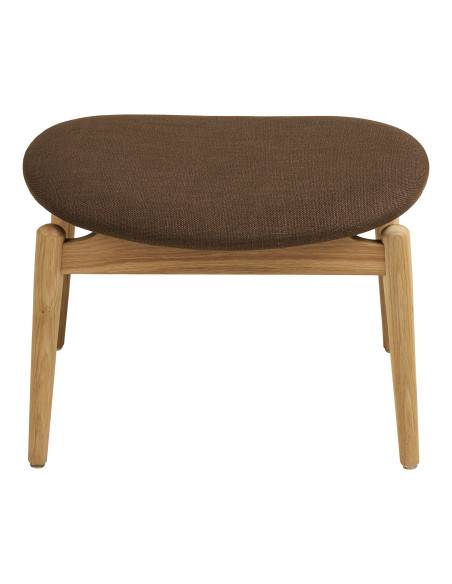 Repose-pieds chêne naturel tissu marron Olvera House Nordic - 3
