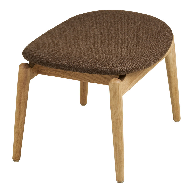 Repose-pieds chêne naturel tissu marron Olvera House Nordic - 4