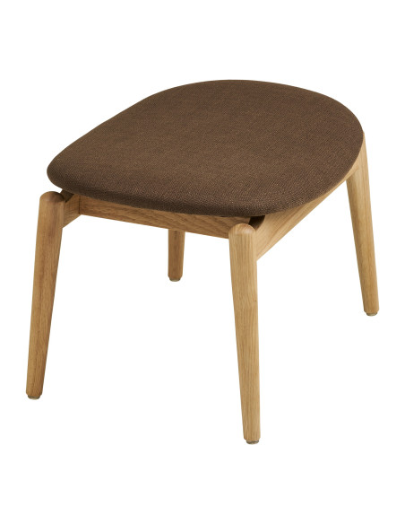 Repose-pieds chêne naturel tissu marron Olvera House Nordic - 4