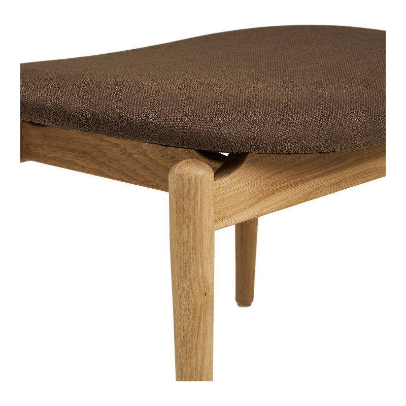 Repose-pieds chêne naturel tissu marron Olvera House Nordic - 5