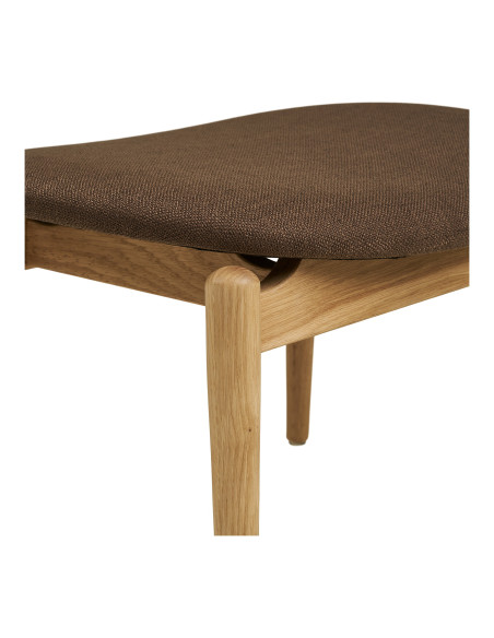 Repose-pieds chêne naturel tissu marron Olvera House Nordic - 5