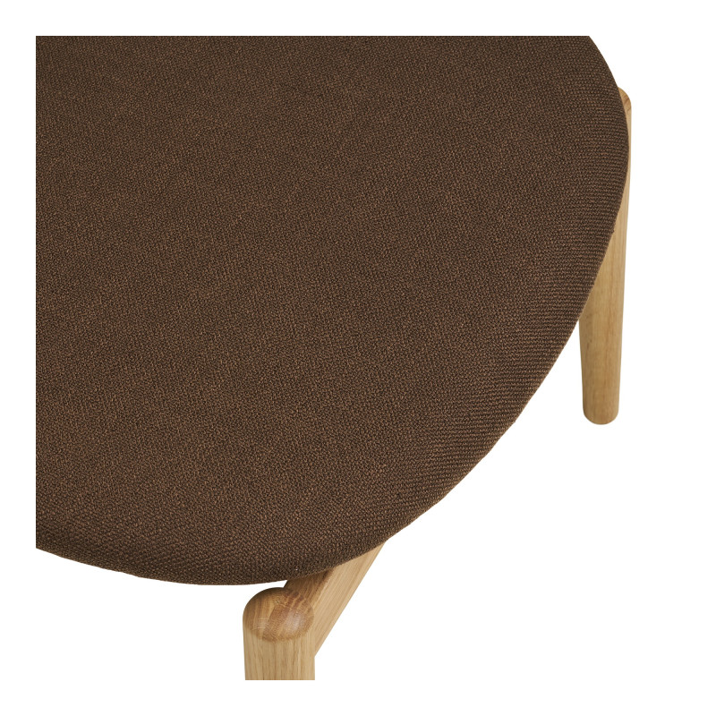 Repose-pieds chêne naturel tissu marron Olvera House Nordic - 6