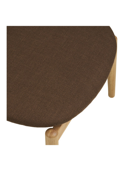 Repose-pieds chêne naturel tissu marron Olvera House Nordic - 6