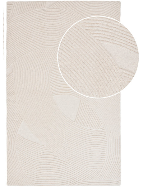 Tapis laine écru relief 160x230 cm Pune House Nordic - 1