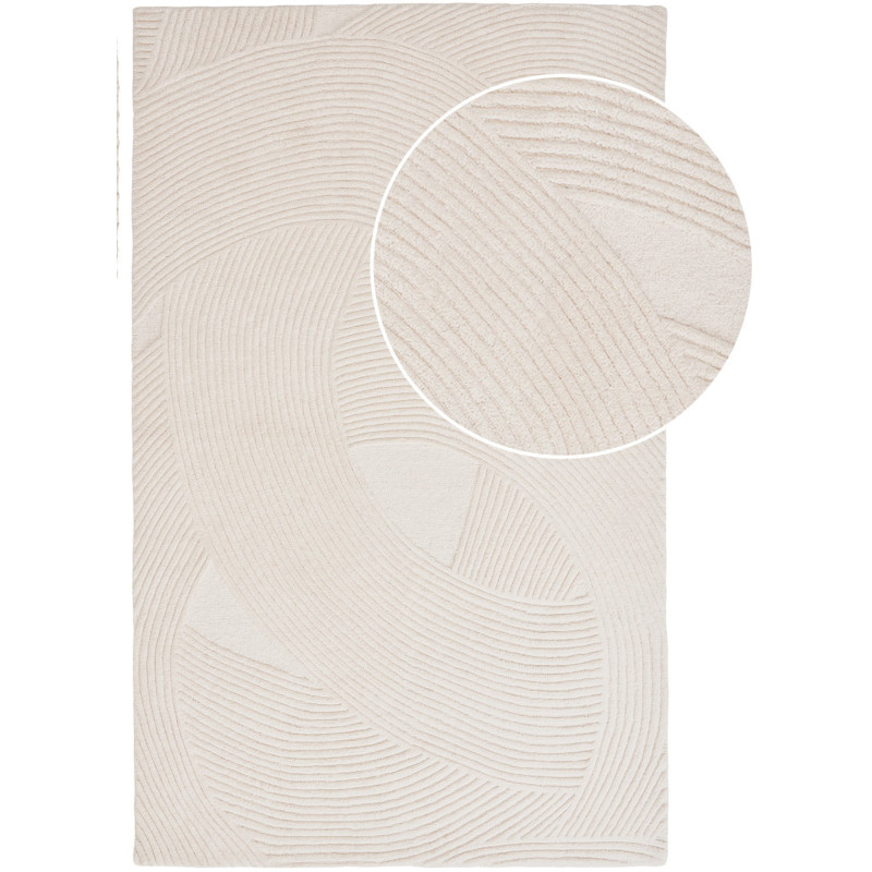Tapis laine écru relief 160x230 cm Pune House Nordic - 1