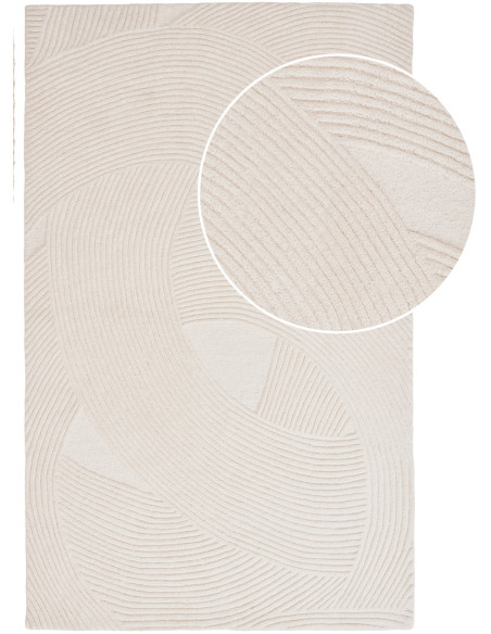 Tapis laine écru relief 160x230 cm Pune House Nordic - 1