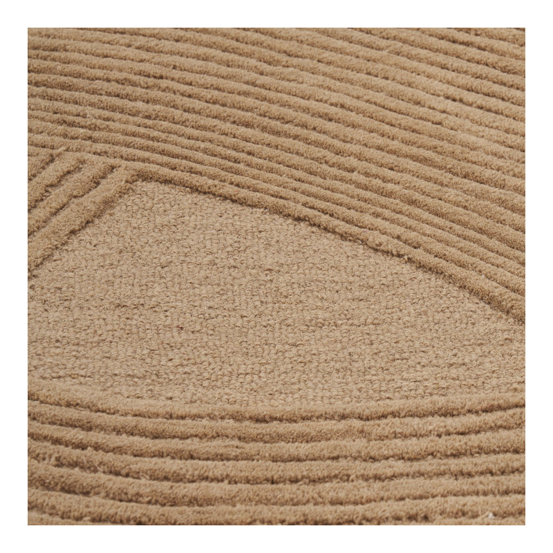 Tapis laine marron relief 160x230 cm Pune House Nordic - 3