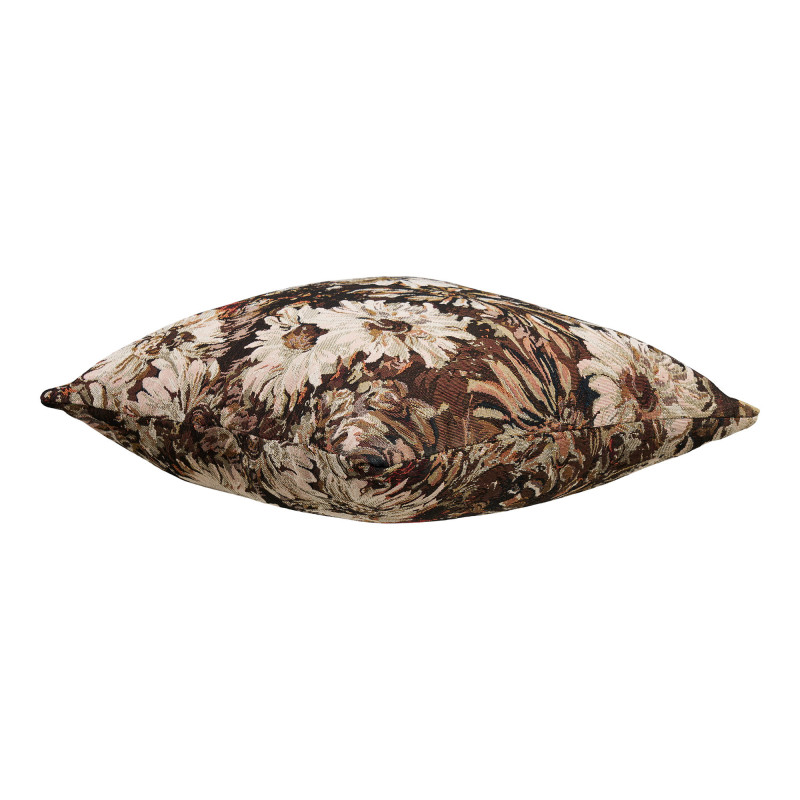 Coussin floral polyester marron beige 45x45 cm Nadi House Nordic - 2