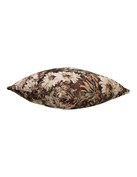 Coussin floral polyester marron beige 45x45 cm Nadi House Nordic - 2