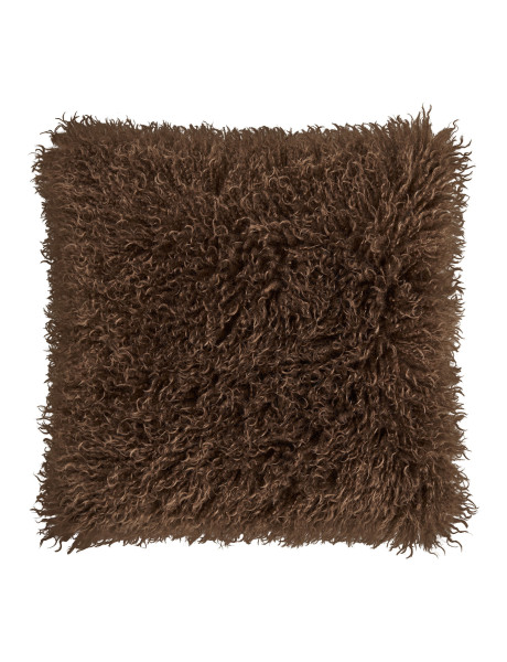 Coussin imitation fourrure marron 45x45 cm Zaria House Nordic - 1