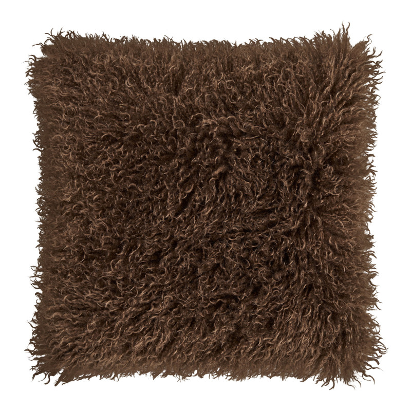 Coussin imitation fourrure marron 45x45 cm Zaria House Nordic - 1
