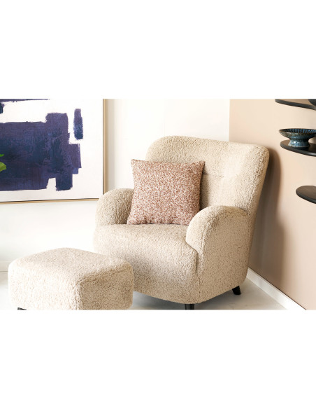 Coussin bouclette marron beige 45x45 cm Lamu House Nordic - 2