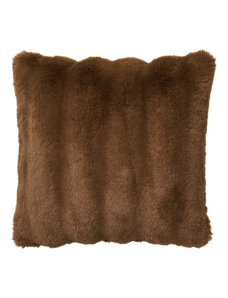 Coussin imitation fourrure marron 45x45 cm Galena House Nordic - 1