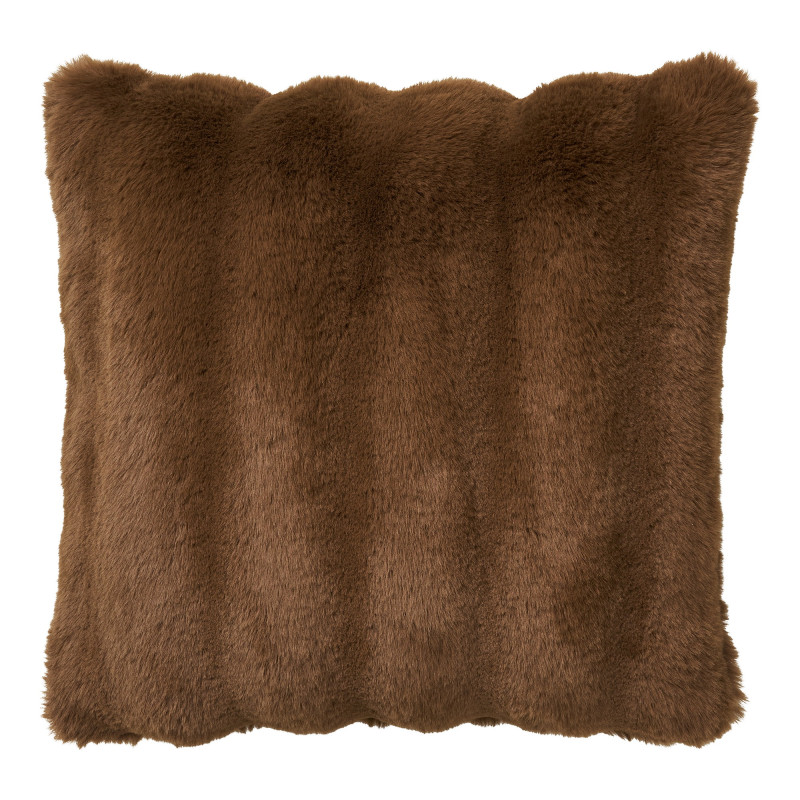 Coussin imitation fourrure marron 45x45 cm Galena House Nordic - 1