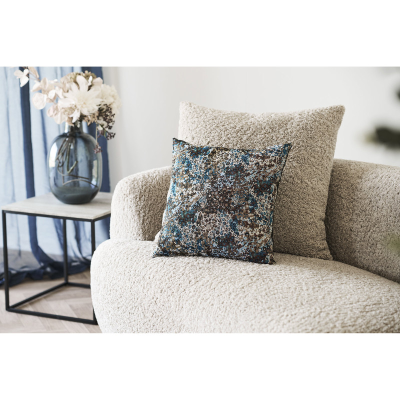 Coussin floral bleu marron 45x45 cm Blossom House Nordic - 2