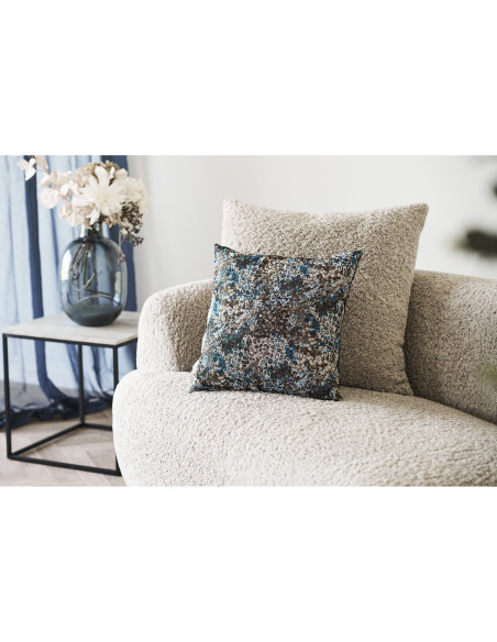 Coussin floral bleu marron 45x45 cm Blossom House Nordic - 2