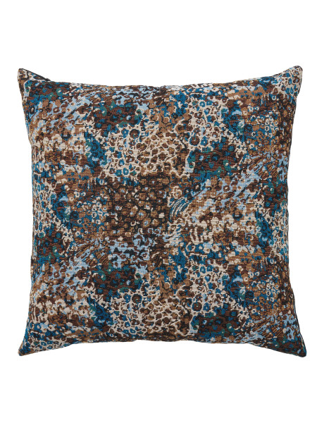 Coussin floral bleu marron 45x45 cm Blossom House Nordic - 1