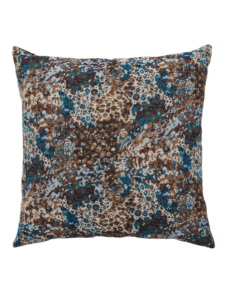 Coussin floral bleu marron 45x45 cm Blossom House Nordic - 1