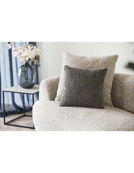 Coussin bouclette gris foncé 45x45 cm Tavira House Nordic - 2