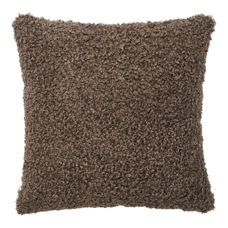 Coussin bouclette gris foncé 45x45 cm Tavira House Nordic - 1
