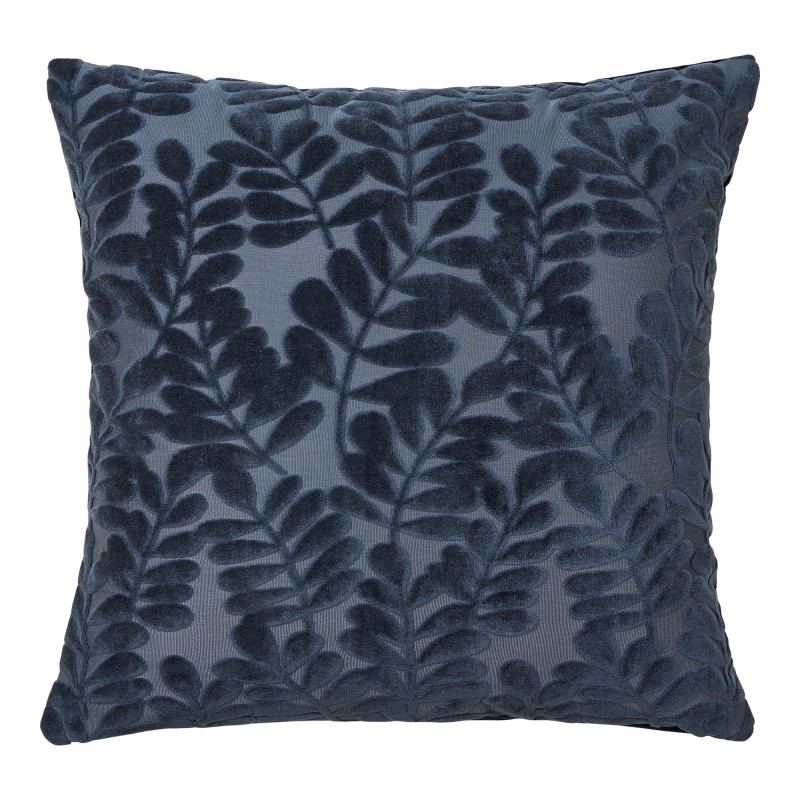 Coussin bleu motif feuillage 45x45 cm Yona House Nordic - 1