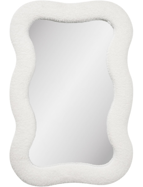 Miroir mural organique bouclette blanc 80x54 cm Bosaro House Nordic - 1