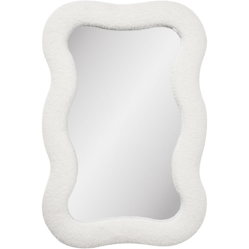 Miroir mural organique bouclette blanc 80x54 cm Bosaro House Nordic - 1