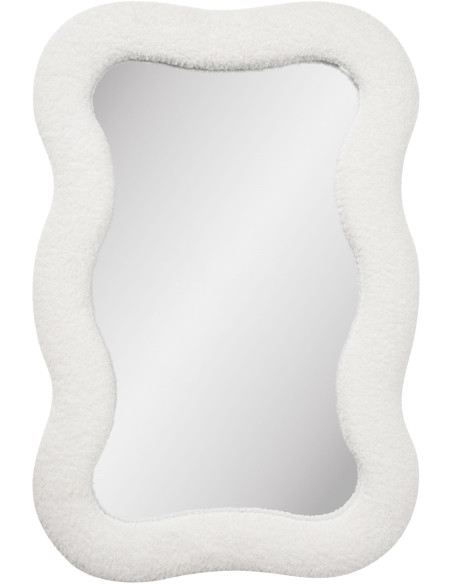 Miroir mural organique bouclette blanc 80x54 cm Bosaro House Nordic - 1