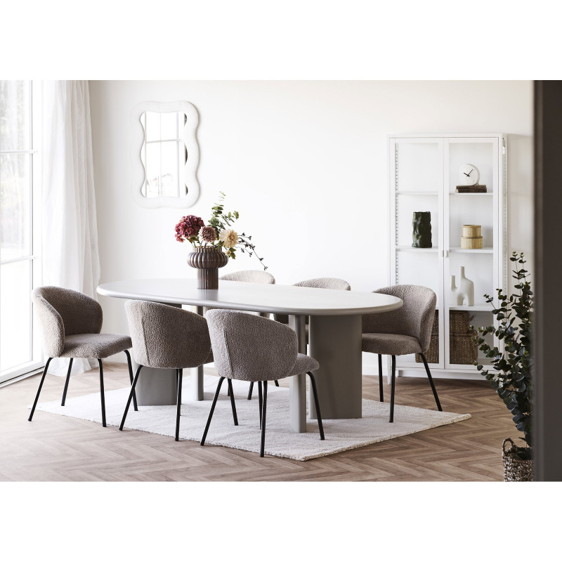 Miroir mural organique bouclette blanc 80x54 cm Bosaro House Nordic - 2