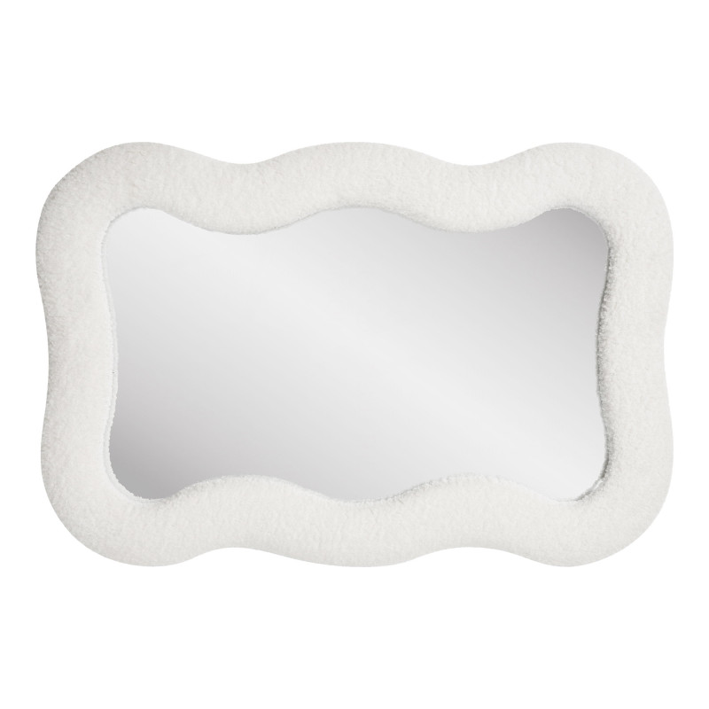 Miroir mural organique bouclette blanc 80x54 cm Bosaro House Nordic - 3