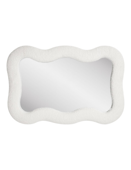 Miroir mural organique bouclette blanc 80x54 cm Bosaro House Nordic - 3