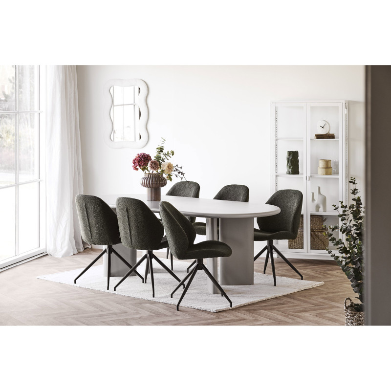 Miroir mural organique bouclette blanc 80x54 cm Bosaro House Nordic - 4