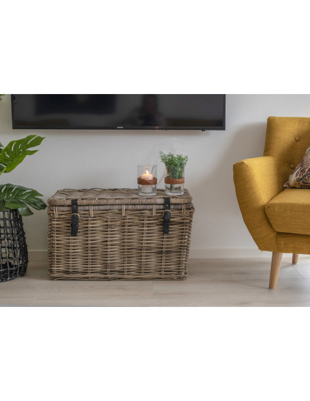 Lot de 3 malles de rangement rotin kubu gris Depok House Nordic - 7