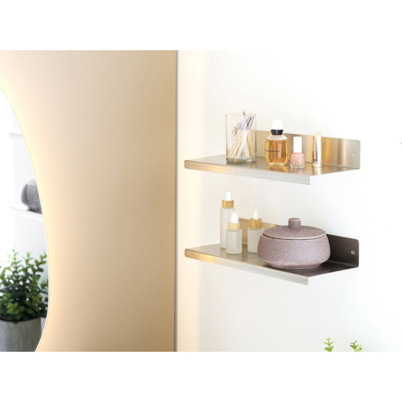 Étagère murale inox brossé argenté 40x15x8 cm Nagoya House Nordic - 2