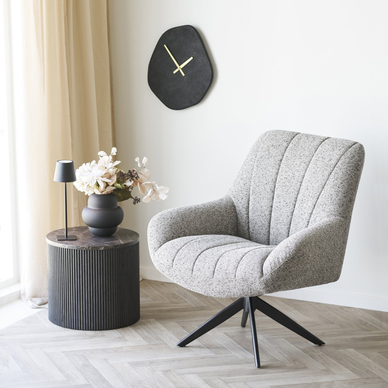 Horloge murale silencieuse noire et dorée 38x45 cm Vienna House Nordic - 2